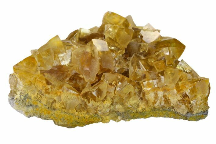 Lustrous, Yellow Calcite Crystal Cluster - Fluorescent! #137645